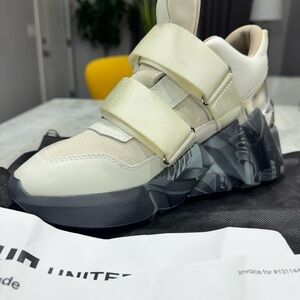 Stylish Cream and Gray Sneakers